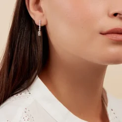 Marc Orian Pendantes|Bijoux Zirconium > Boucles D'oreilles Pendantes Mayfair Shine Argent Blanc Oxyde argent blanc oxyde vert