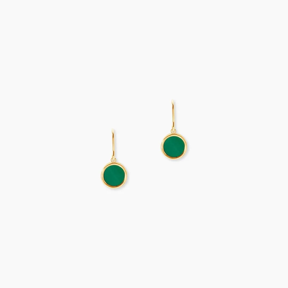 Marc Orian Pendantes|Boucles D'Oreilles Or > Boucles D'oreilles Pendantes Lucky Gems Or Jaune Malachite