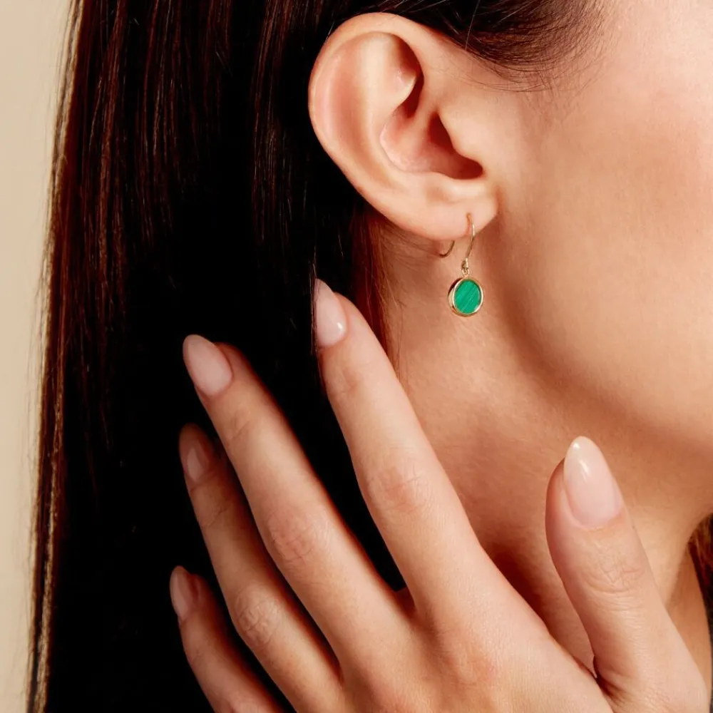 Marc Orian Pendantes|Boucles D'Oreilles Or > Boucles D'oreilles Pendantes Lucky Gems Or Jaune Malachite