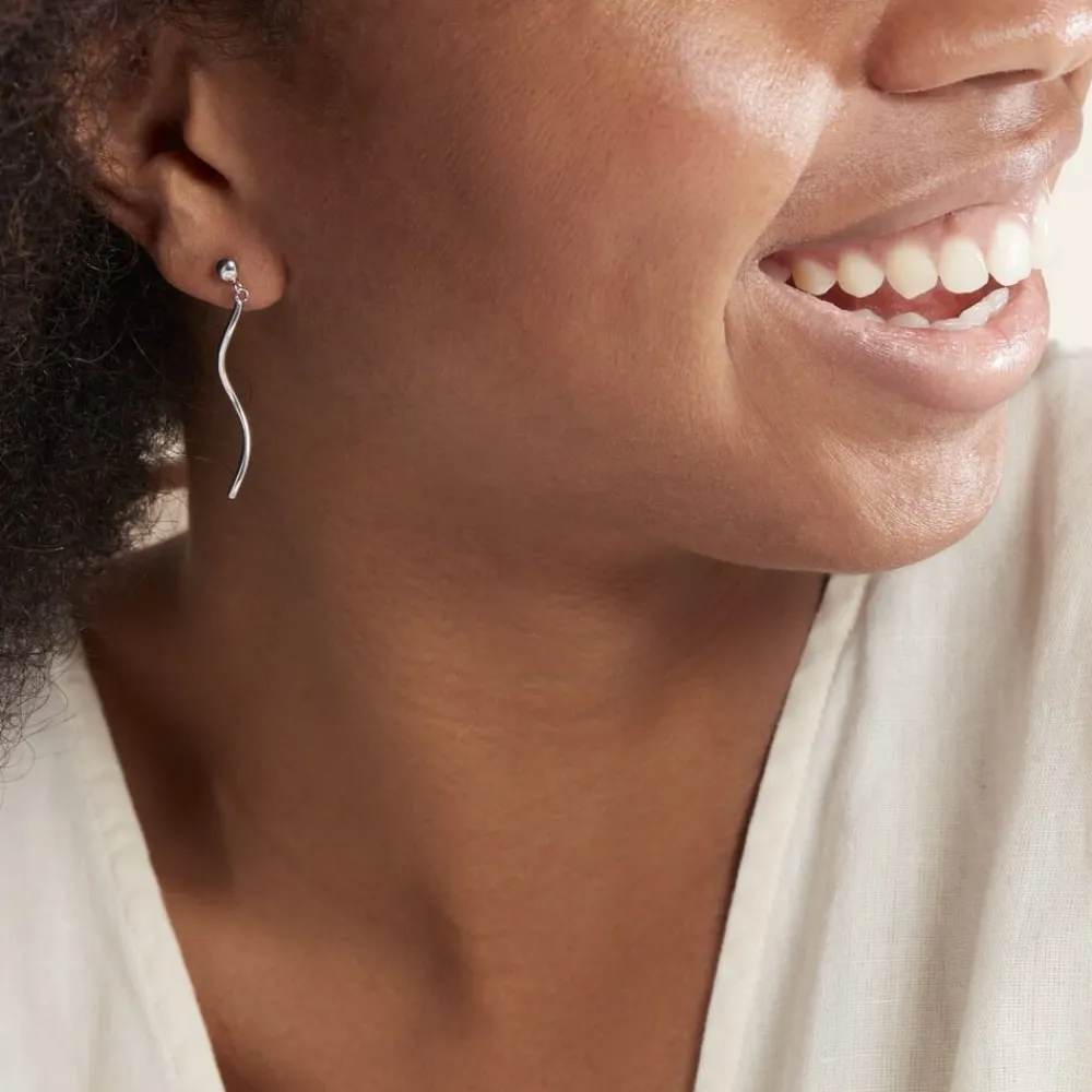 Marc Orian Pendantes|Boucles D'Oreilles Argent > Boucles D'oreilles Pendantes Yaell Argent Blanc