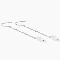 Marc Orian Pendantes|Boucles D'Oreilles Argent > Boucles D'oreilles Pendantes Franz Argent Blanc Cristaux De Swarovski