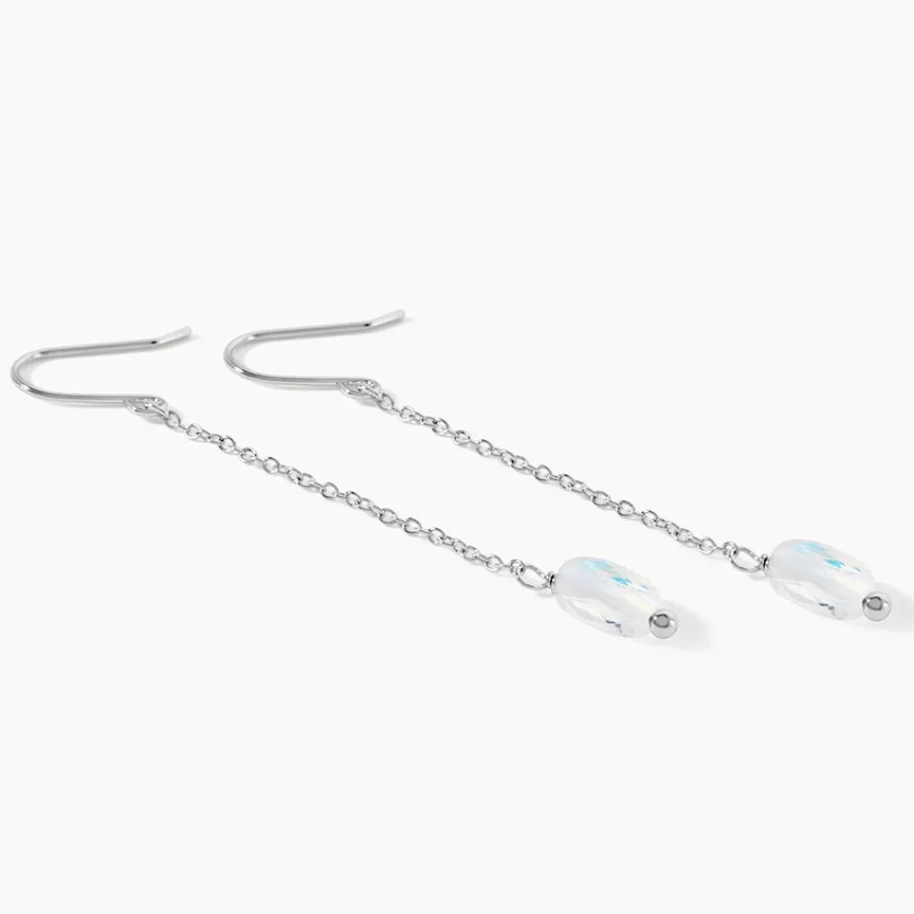 Marc Orian Pendantes|Boucles D'Oreilles Argent > Boucles D'oreilles Pendantes Franz Argent Blanc Cristaux De Swarovski