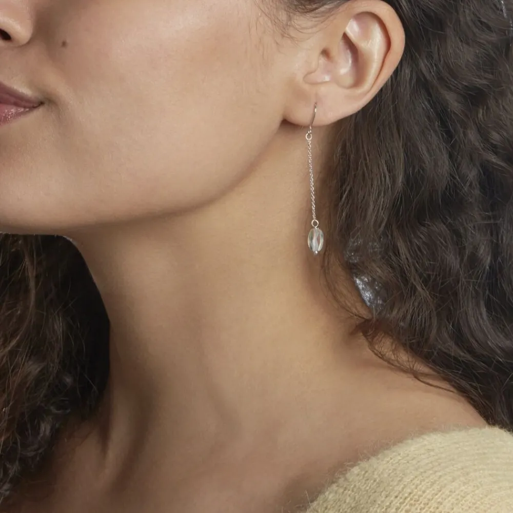Marc Orian Pendantes|Boucles D'Oreilles Argent > Boucles D'oreilles Pendantes Franz Argent Blanc Cristaux De Swarovski