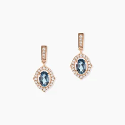 Marc Orian Pendantes|Cadeaux Mariage > Boucles D'oreilles Pendantes Janna Or Rose Topaze Et Oxyde