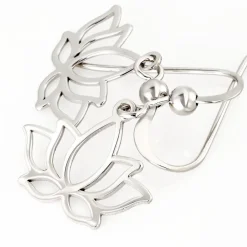 Marc Orian Pendantes|Boucles D'Oreilles Fleur > Boucles D'oreilles Pendantes Raia Argent Blanc