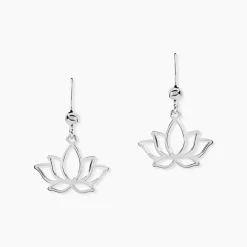 Marc Orian Pendantes|Boucles D'Oreilles Fleur > Boucles D'oreilles Pendantes Raia Argent Blanc