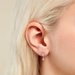 Marc Orian Pendantes|Bijoux Zirconium > Boucles D'oreilles Pendantes Roseraie Argent Blanc Oxyde De Zirconium