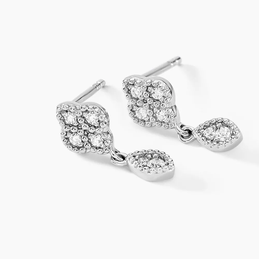 Marc Orian Pendantes|Bijoux Zirconium > Boucles D'oreilles Pendantes Roseraie Argent Blanc Oxyde De Zirconium