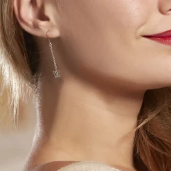 Marc Orian Pendantes|Boucles D'Oreilles Argent > Boucles D'oreilles Pendantes Graziella Argent Blanc