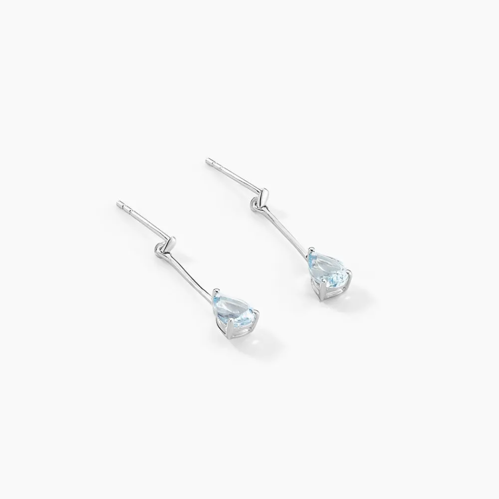 Marc Orian Pendantes|Cadeaux Mariage > Boucles D'oreilles Pendantes Goutte Or Blanc Topaze