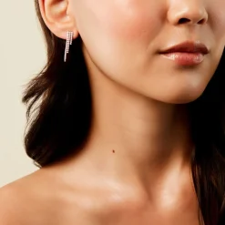 Marc Orian Pendantes|Bijoux Zirconium > Boucles D'oreilles Pendantes Seline Argent Rose Oxyde De Zirconium