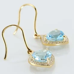 Marc Orian Pendantes|Anniversaire De Mariage > Boucles D'oreilles Pendantes Rosaline Or Jaune Topaze Et Oxyde