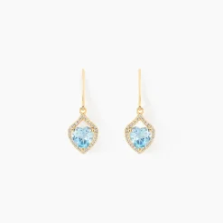 Marc Orian Pendantes|Anniversaire De Mariage > Boucles D'oreilles Pendantes Rosaline Or Jaune Topaze Et Oxyde