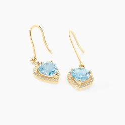 Marc Orian Pendantes|Anniversaire De Mariage > Boucles D'oreilles Pendantes Rosaline Or Jaune Topaze Et Oxyde
