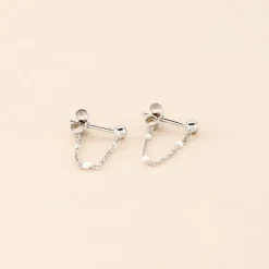 Marc Orian Pendantes|Boucles D'Oreilles Argent > Boucles D'oreilles Pendantes Molly Argent Blanc