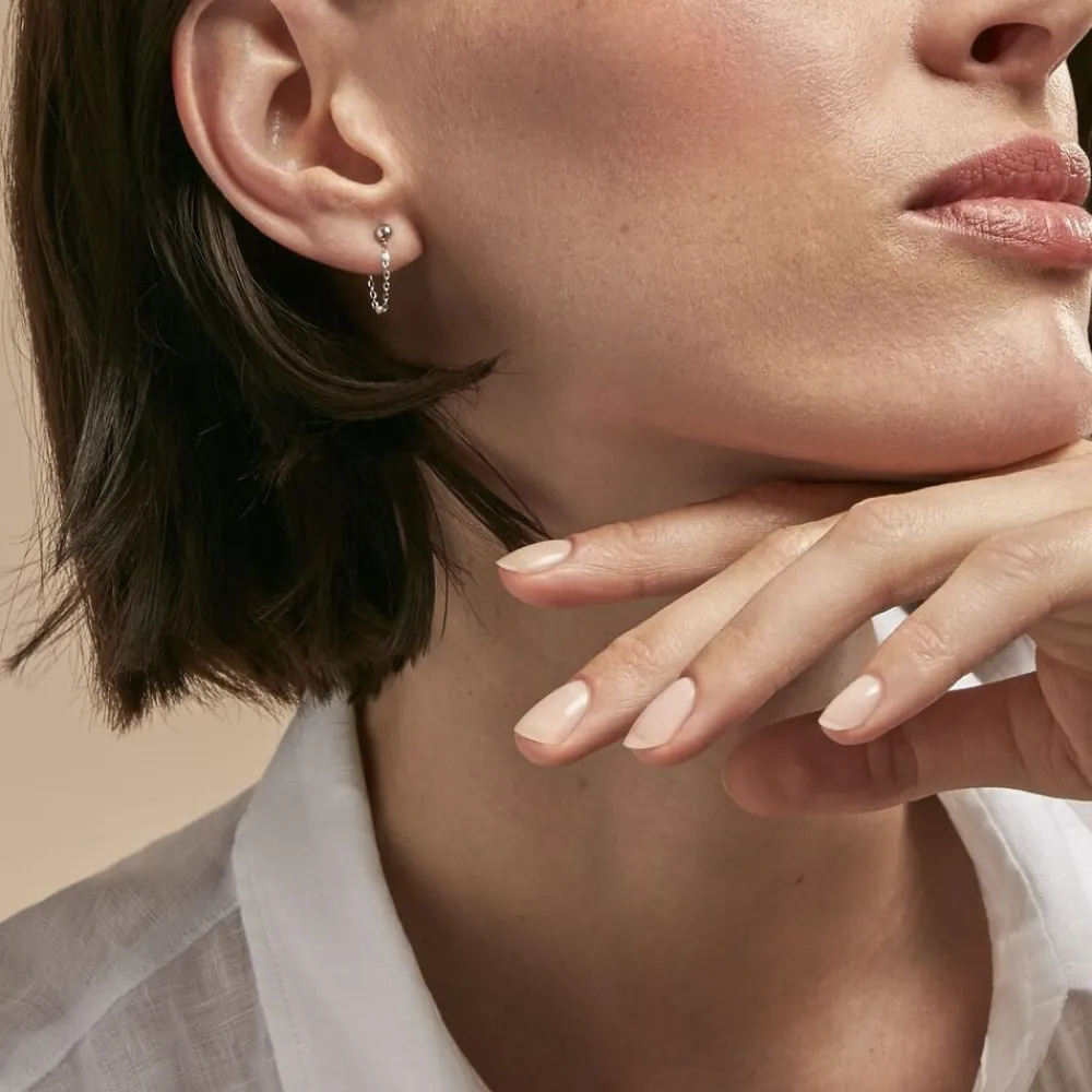 Marc Orian Pendantes|Boucles D'Oreilles Argent > Boucles D'oreilles Pendantes Molly Argent Blanc