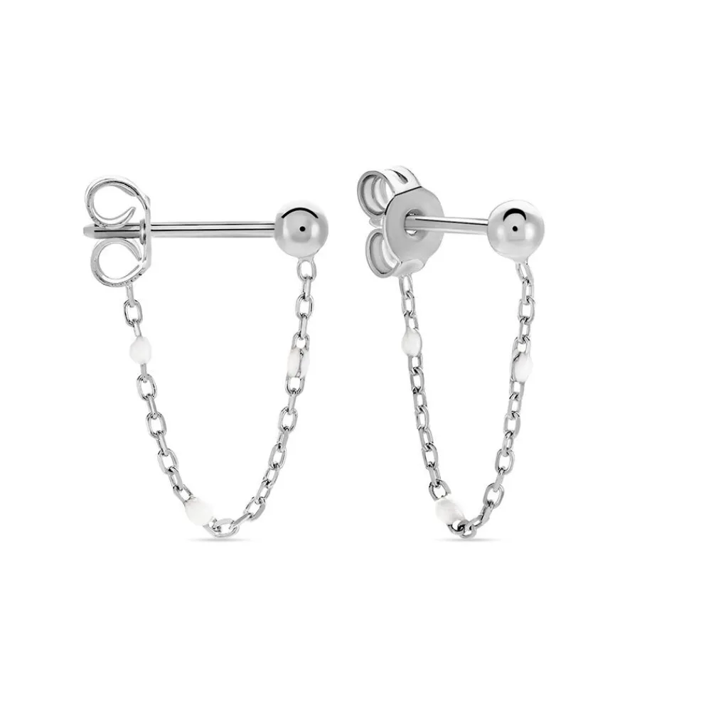 Marc Orian Pendantes|Boucles D'Oreilles Argent > Boucles D'oreilles Pendantes Molly Argent Blanc