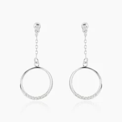 Marc Orian Pendantes|Bijoux Zirconium > Boucles D'oreilles Pendantes Amma Argent Blanc Oxyde De Zirconium