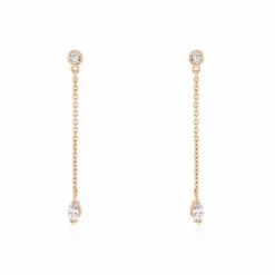 Marc Orian Pendantes|Bijoux Zirconium > Boucles D'oreilles Pendantes Kenta Argent Rose Oxyde De Zirconium