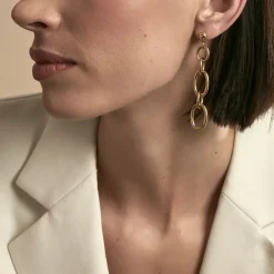 Marc Orian Pendantes|Boucles D'Oreilles Acier Inoxydable > Boucles D'oreilles Pendantes Lina Acier Doré