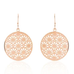 Marc Orian Pendantes|Boucles D'Oreilles Fleur > Boucles D'oreilles Pendantes Lace Acier Rose