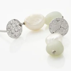 Marc Orian Pendantes|Boucles D'Oreilles Argent > Boucles D'oreilles Pendantes Aroha Argent Blanc Amazonite Perle