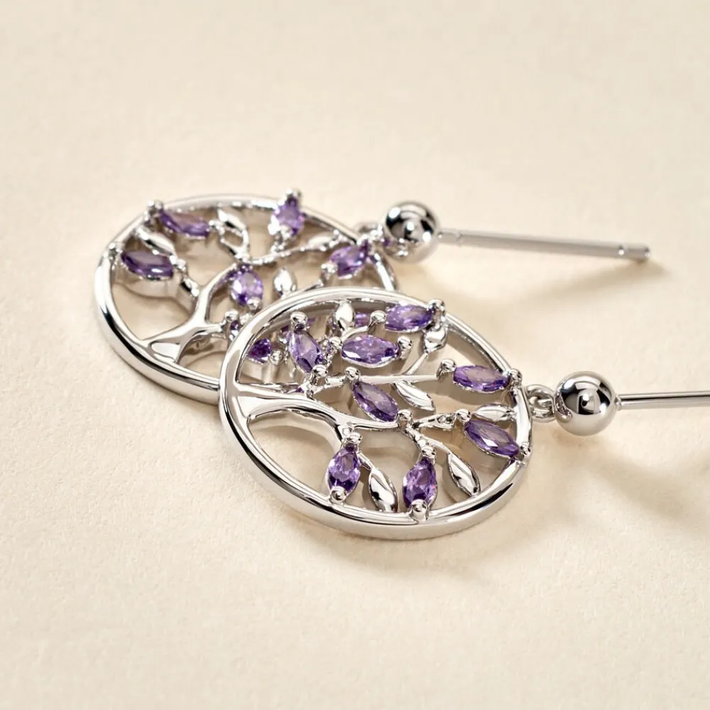 Marc Orian Pendantes|Bijoux Zirconium > Boucles D'oreilles Pendantes Venka Argent Blanc Oxyde De Zirconium