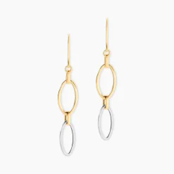 Marc Orian Pendantes|Boucles D'Oreilles Or > Boucles D'oreilles Pendantes Lucia Or Bicolore