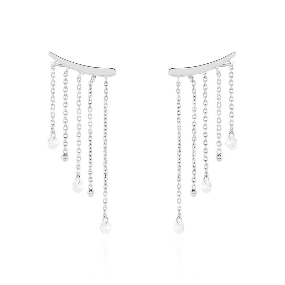 Marc Orian Pendantes|Bijoux Zirconium > Boucles D'oreilles Pendantes Cainan Argent Blanc Oxyde De Zirconium
