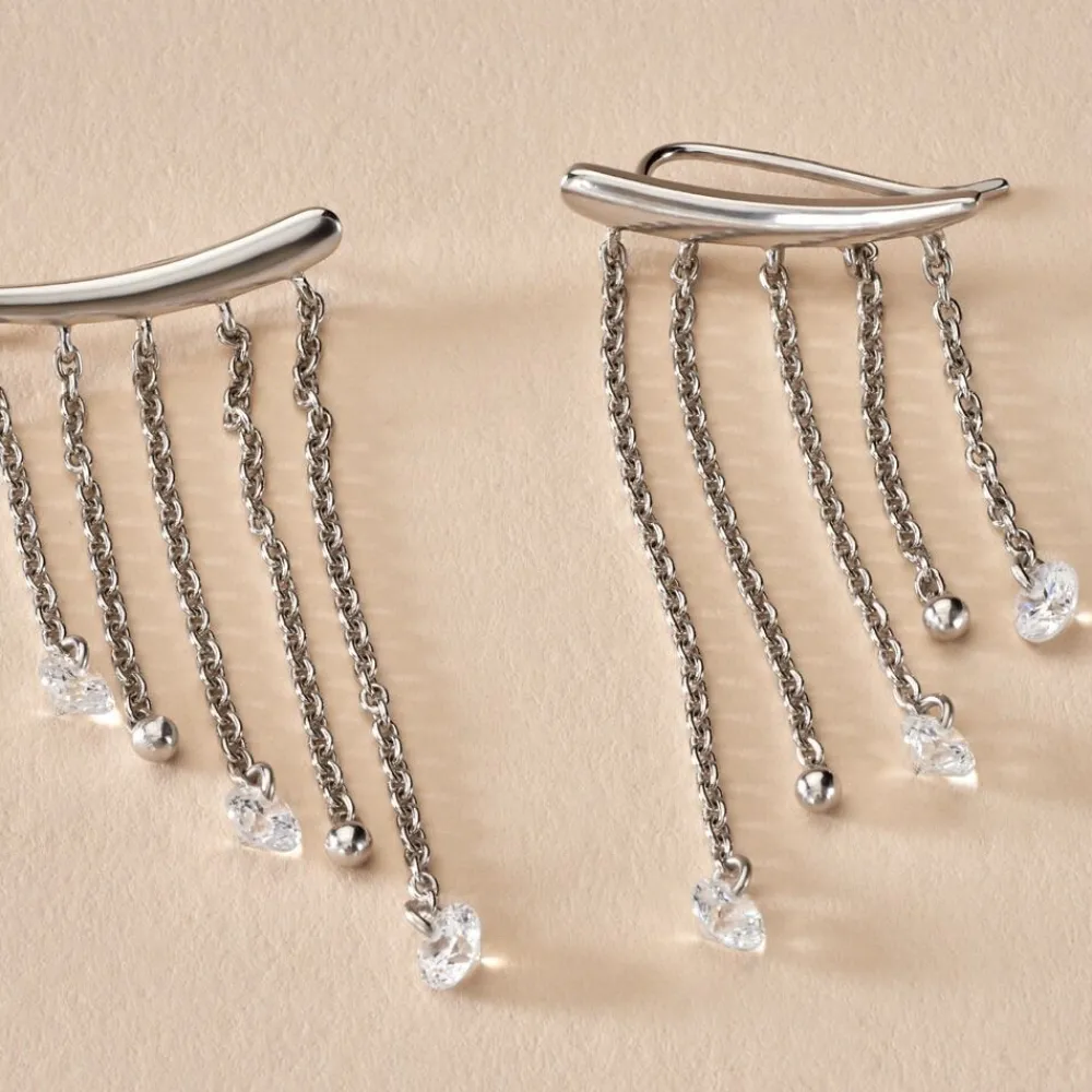 Marc Orian Pendantes|Bijoux Zirconium > Boucles D'oreilles Pendantes Cainan Argent Blanc Oxyde De Zirconium