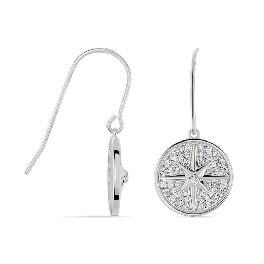 Marc Orian Pendantes|Bijoux Zirconium > Boucles D'oreilles Pendantes Apollinaris Argent Blanc Oxyde