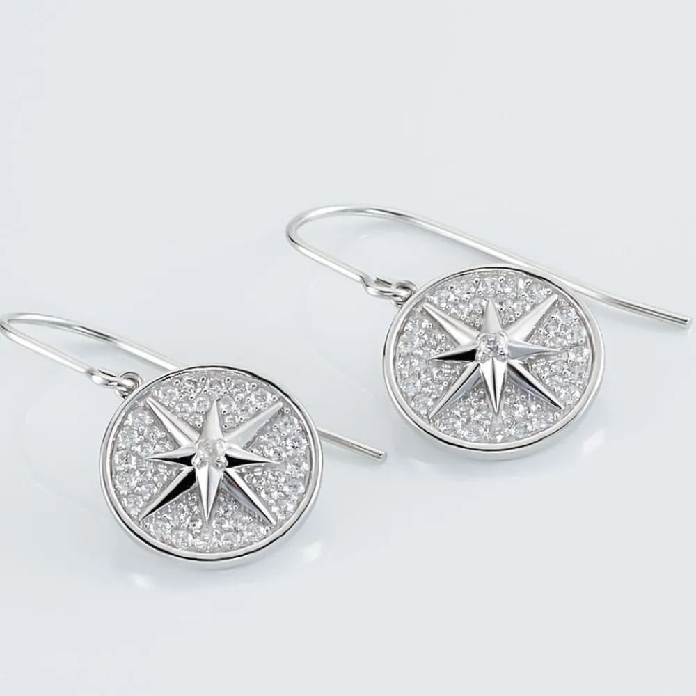 Marc Orian Pendantes|Bijoux Zirconium > Boucles D'oreilles Pendantes Apollinaris Argent Blanc Oxyde