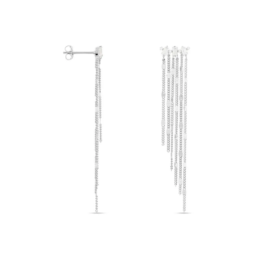 Marc Orian Pendantes|Bijoux Zirconium > Boucles D'oreilles Pendantes Argent Blanc Vilko Oxyde
