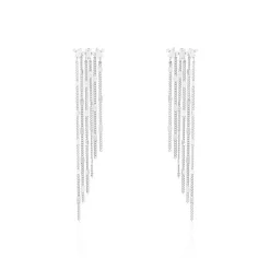 Marc Orian Pendantes|Bijoux Zirconium > Boucles D'oreilles Pendantes Argent Blanc Vilko Oxyde