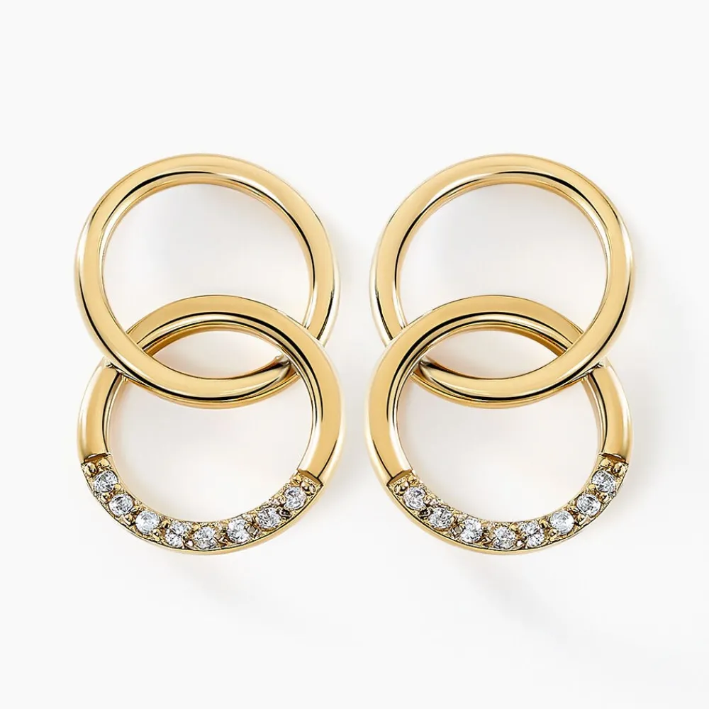 Marc Orian Pendantes|Bijoux Zirconium > Boucles D'oreilles Pendantes Acier Doré Oxydes De Zirconium