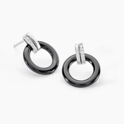 Marc Orian Pendantes|Boucles D'Oreilles Argent > Boucles D'oreilles Pendantes Bertillianne Argent Céramique Et Oxyde