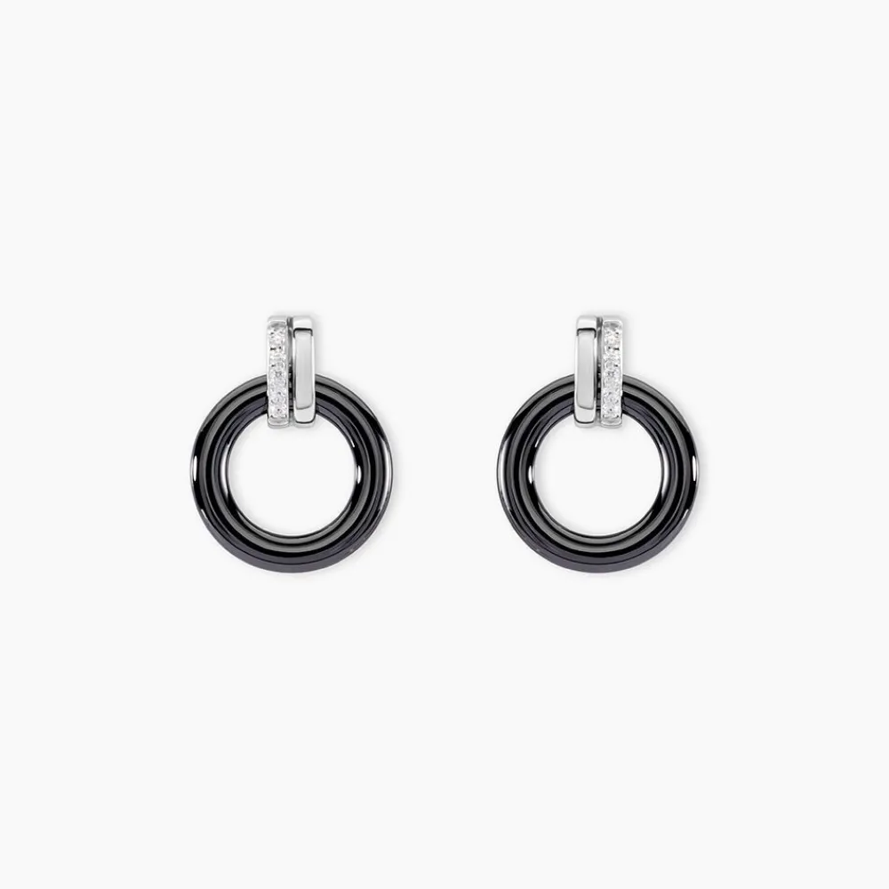 Marc Orian Pendantes|Boucles D'Oreilles Argent > Boucles D'oreilles Pendantes Bertillianne Argent Céramique Et Oxyde