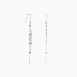 Marc Orian Piercings D'Oreilles|Boucles D'Oreilles Argent > Boucles D'oreilles Pendantes Laïa Argent Blanc