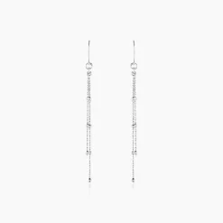 Marc Orian Piercings D'Oreilles|Boucles D'Oreilles Argent > Boucles D'oreilles Pendantes Laïa Argent Blanc