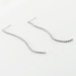 Marc Orian Pendantes|Bijoux Zirconium > Boucles D'oreilles Pendantes Lou-anne De Zirconium argent blanc oxyde