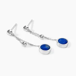 Marc Orian Pendantes|Boucles D'Oreilles Argent > Boucles D'oreilles Pendantes Franzine Argent Blanc Lapis Lazulis