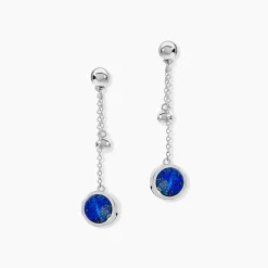 Marc Orian Pendantes|Boucles D'Oreilles Argent > Boucles D'oreilles Pendantes Franzine Argent Blanc Lapis Lazulis