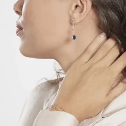 Marc Orian Pendantes|Boucles D'Oreilles Argent > Boucles D'oreilles Pendantes Franzine Argent Blanc Lapis Lazulis