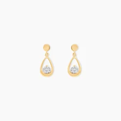 Boucles D'oreilles Pendantes Phaenna Or Jaune Oxyde De Zirconium