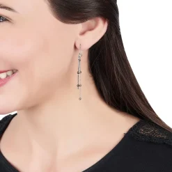 Boucles D'oreilles Pendantes Anfel Argent Tricolore