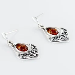 Boucles D'oreilles Pendantes Doralyn Argent Blanc Ambre