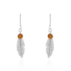 Boucles D'oreilles Pendantes Argent Blanc Adriane Ambres