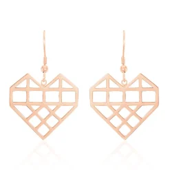Boucles D'oreilles Pendantes Angeles Acier Rose