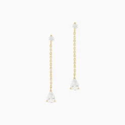 Boucles D'oreilles Pendantes Regane Or Jaune Oxyde De Zirconium