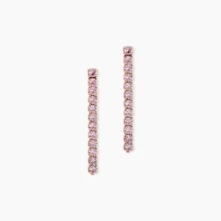 Boucles D'Oreilles Pendantes Lexane Argent Rose Oxyde De Zirconium